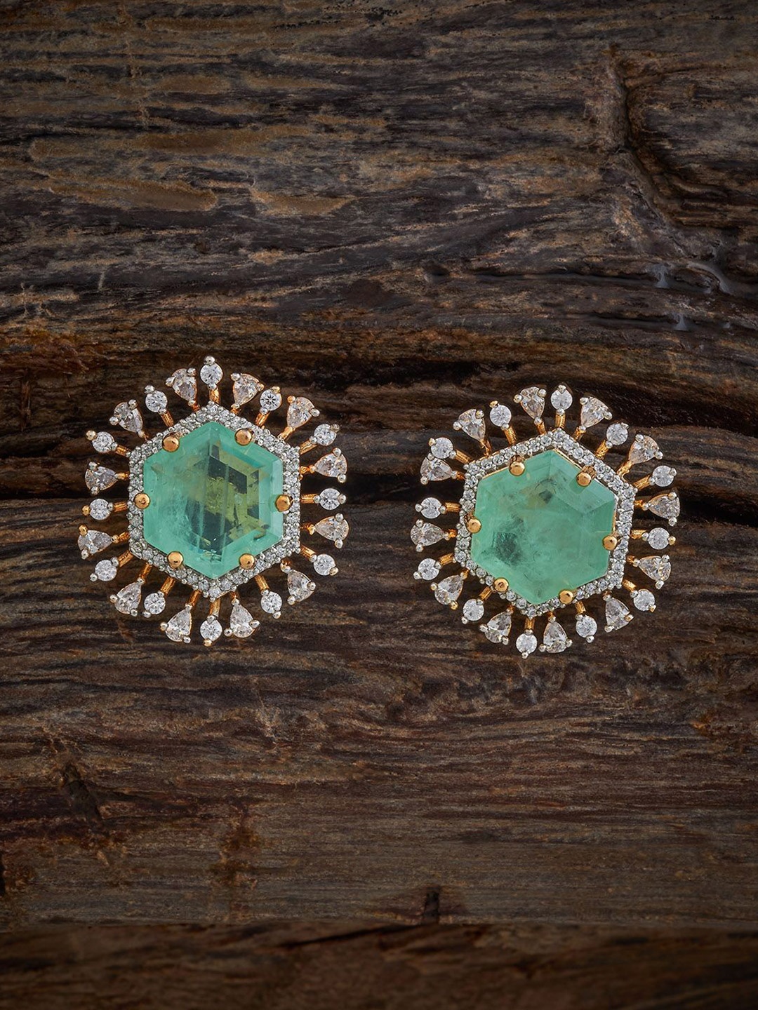 

Kushal's Fashion Jewellery Contemporary Studs Earrings, Green