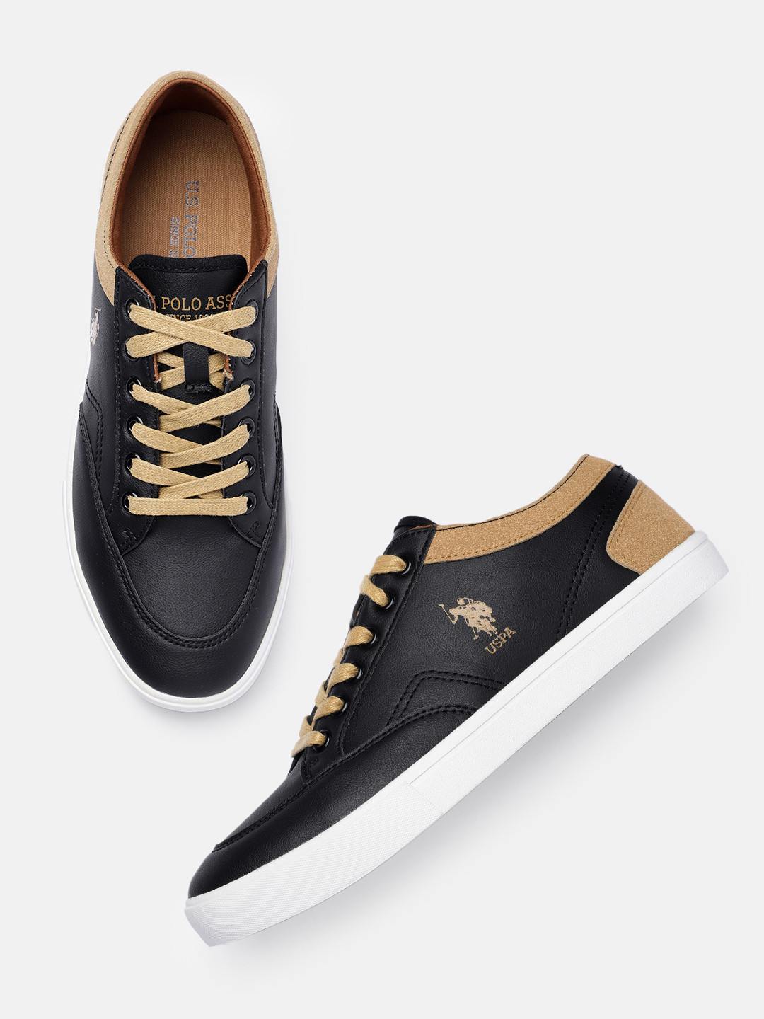 

U.S. Polo Assn. Men Colourblocked Sneakers, Black