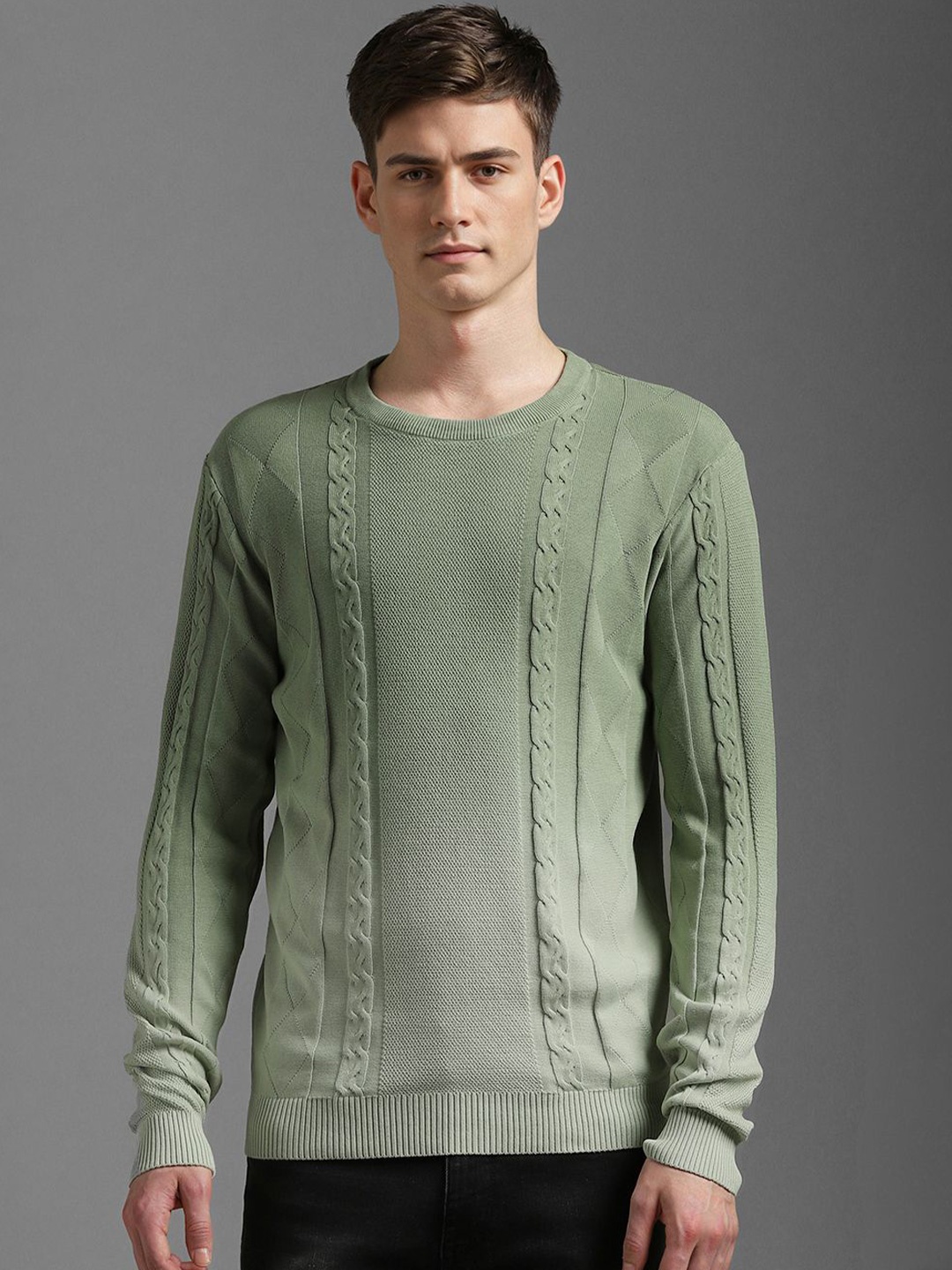 

Louis Philippe Jeans Men Cotton Printed Pullover, Green