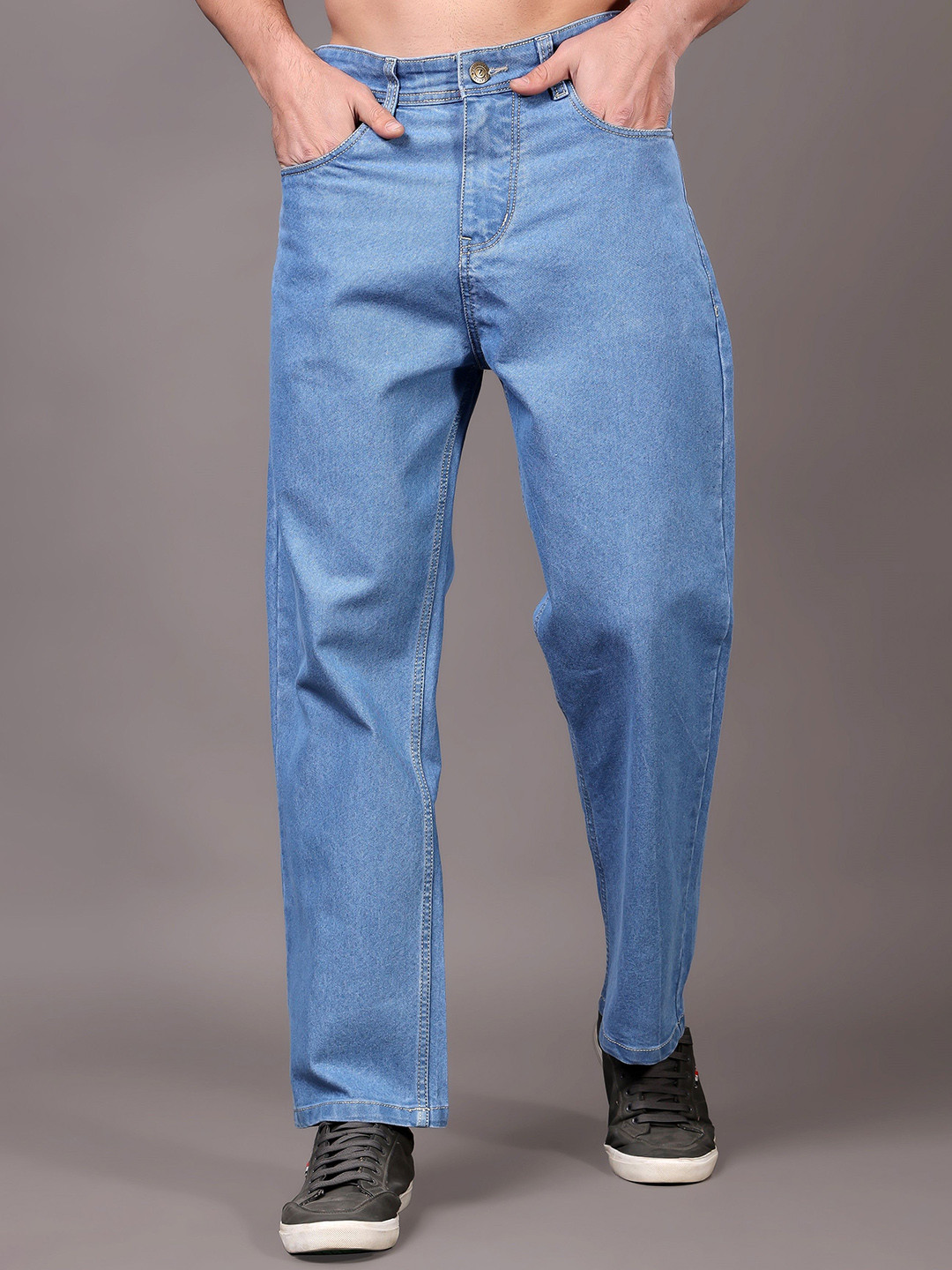 

ZAYSH Men Stretchable Baggy Mid-Rise Jeans, Blue