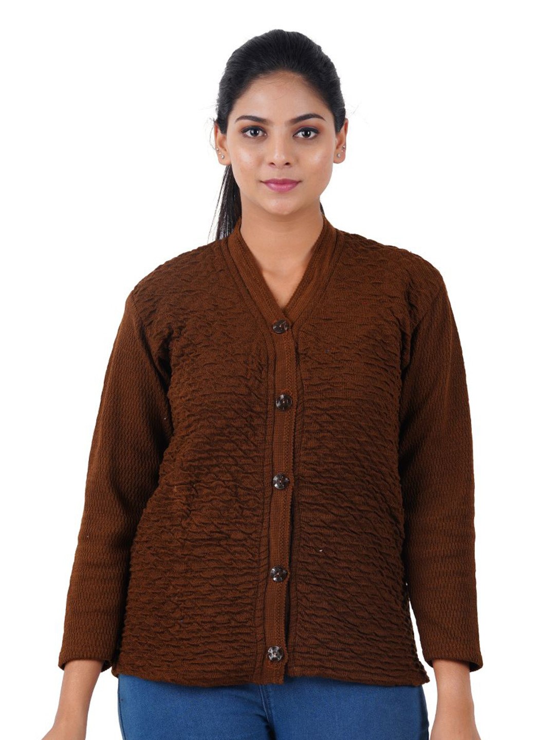

GUIDE Women V-Neck Cardigan Sweaters, Brown