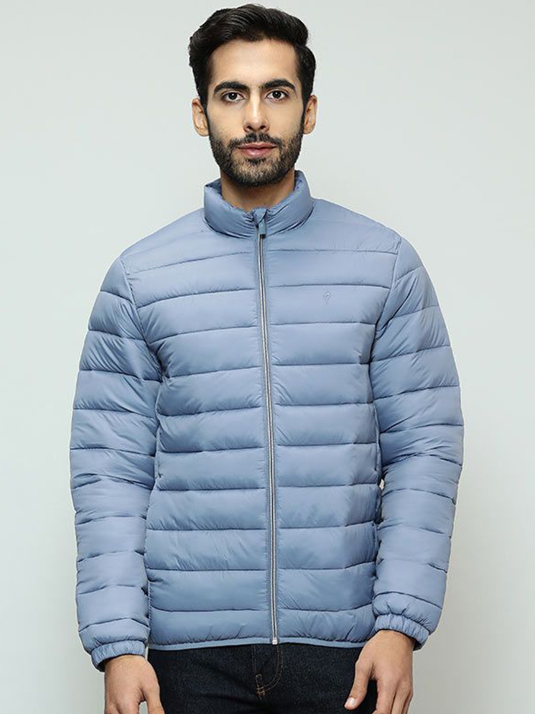 

Indian Terrain Men Mock Collar Solid Casual Insulator Puffer Jacket, Black