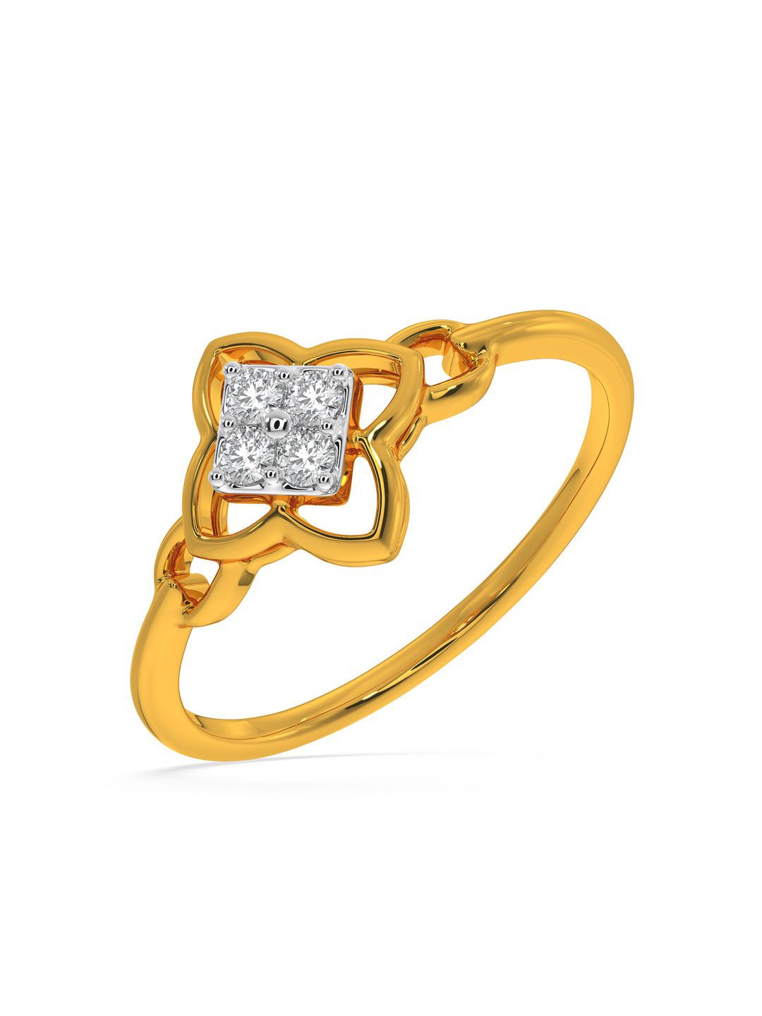 

KISNA DIAMOND AND GOLD JEWELLERY Women 14 KT Ring Diamond 0.08 CT, Yellow