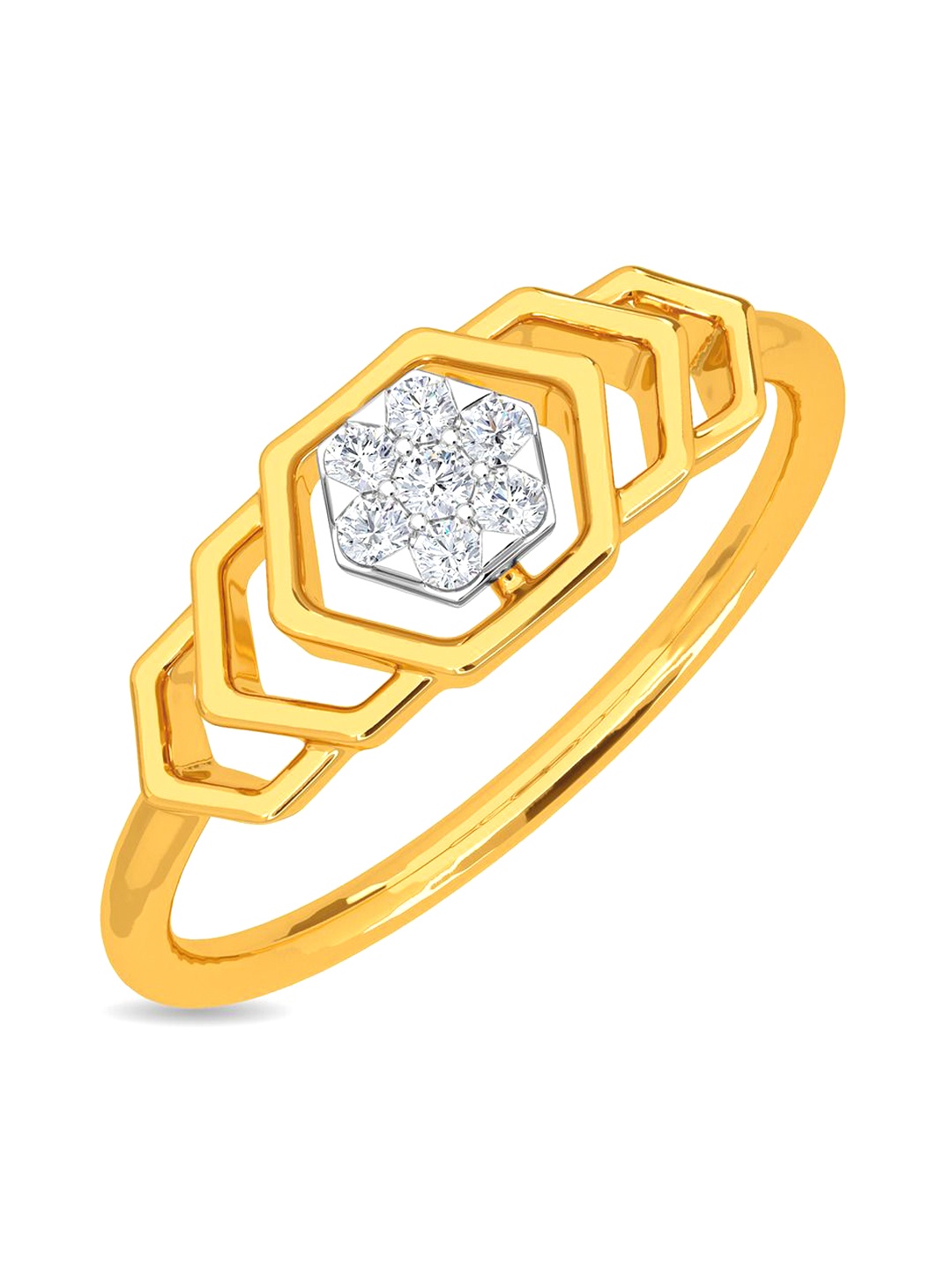 

KISNA DIAMOND AND GOLD JEWELLERY Women 18Kt 0.09CT Ring Diamond 1.5g, Yellow