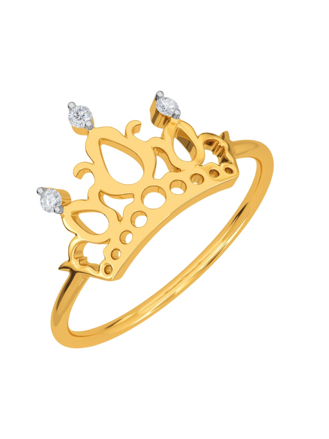 

KISNA DIAMOND AND GOLD JEWELLERY Amalia Women Ring Diamond 0.03 CT & 1.19G, Yellow