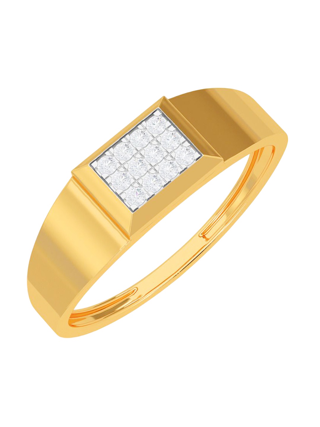 

KISNA DIAMOND AND GOLD JEWELLERY Men 18 Kt Ring Diamond 0.12, Yellow