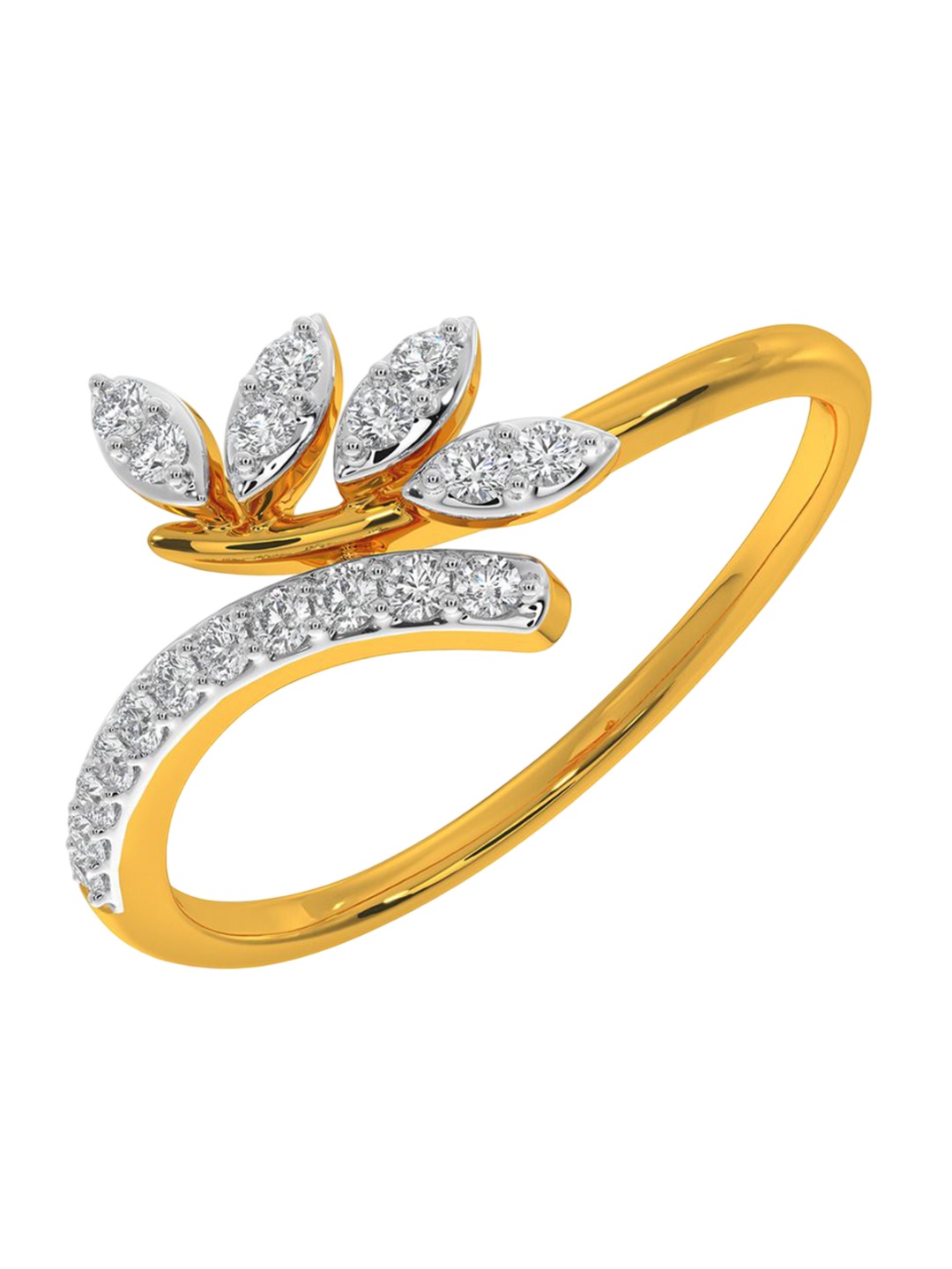 

KISNA DIAMOND AND GOLD JEWELLERY Women Diamond Ring 14 Kt, Yellow