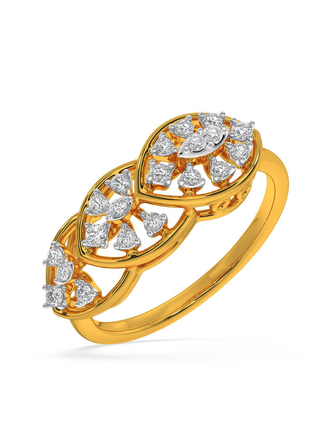 

KISNA DIAMOND AND GOLD JEWELLERY Women 14 KT Ring Diamond 0.2 CT, Yellow