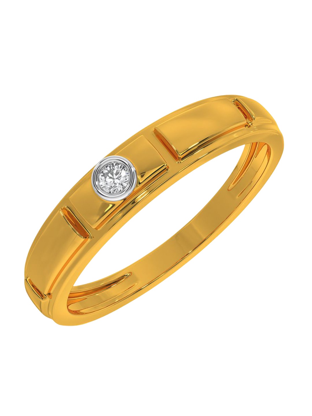 

KISNA DIAMOND AND GOLD JEWELLERY Women 0.03CT Diamond Ring, Yellow