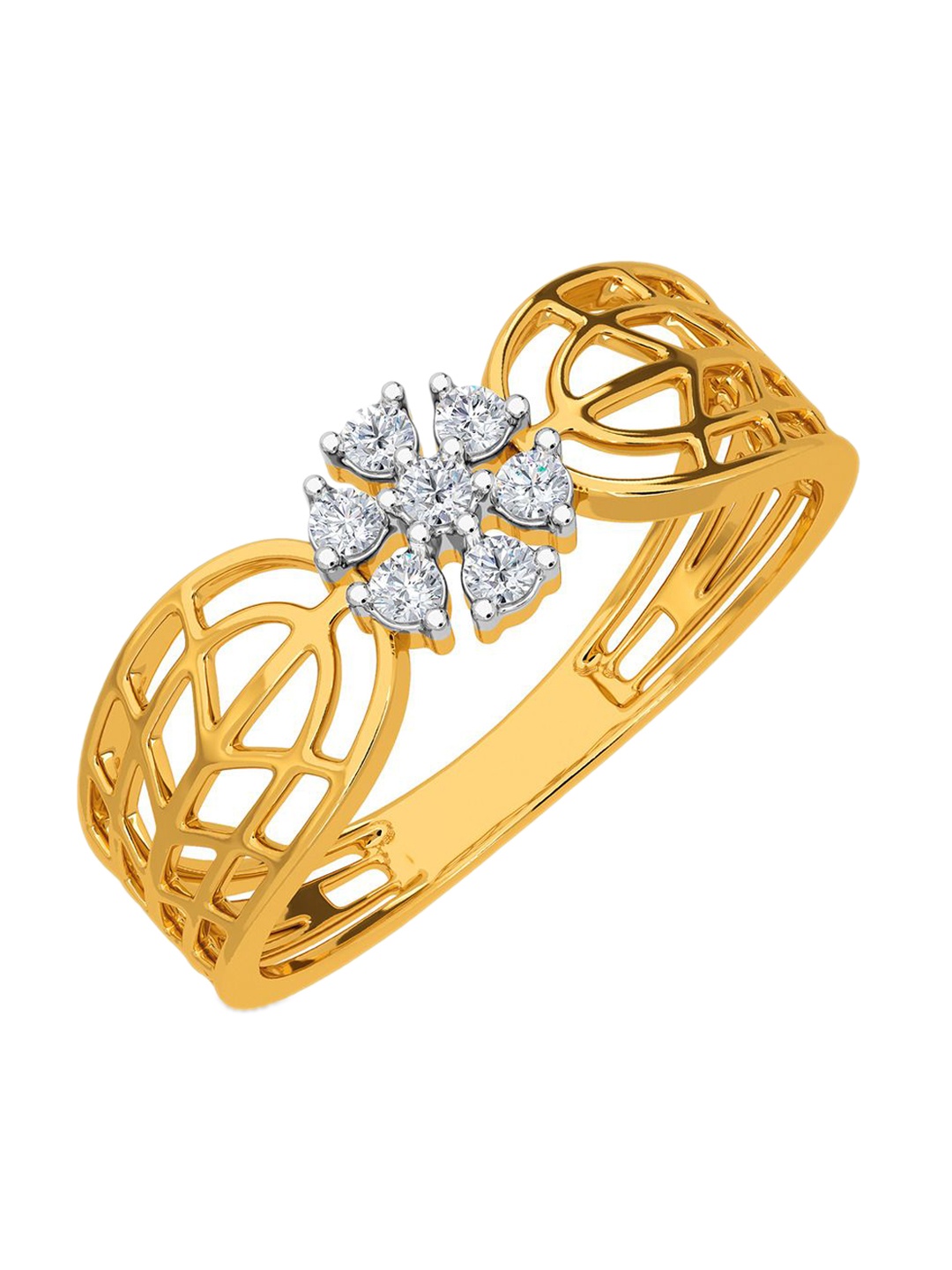

KISNA DIAMOND AND GOLD JEWELLERY Women 18 Kt Ring Diamond 1.46gm, Yellow