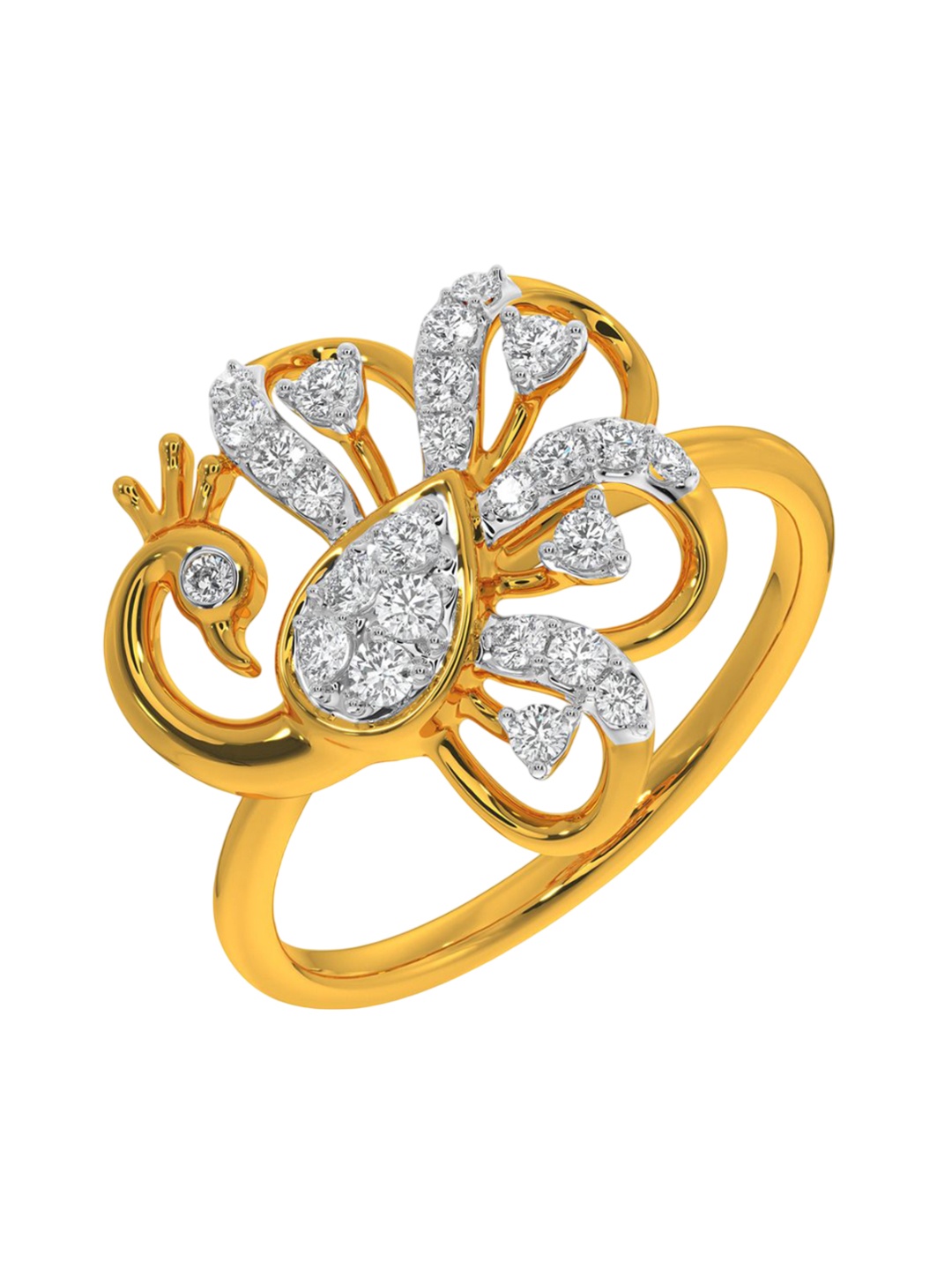 

KISNA DIAMOND AND GOLD JEWELLERY Women 18 Kt Gold 0.26 CT Diamond Ring, Yellow