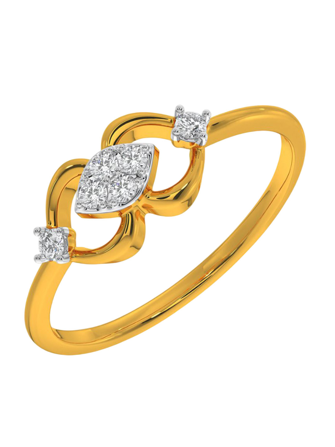 

KISNA DIAMOND AND GOLD JEWELLERY Women 14 KT Ring Diamond 0.09 CT, Yellow