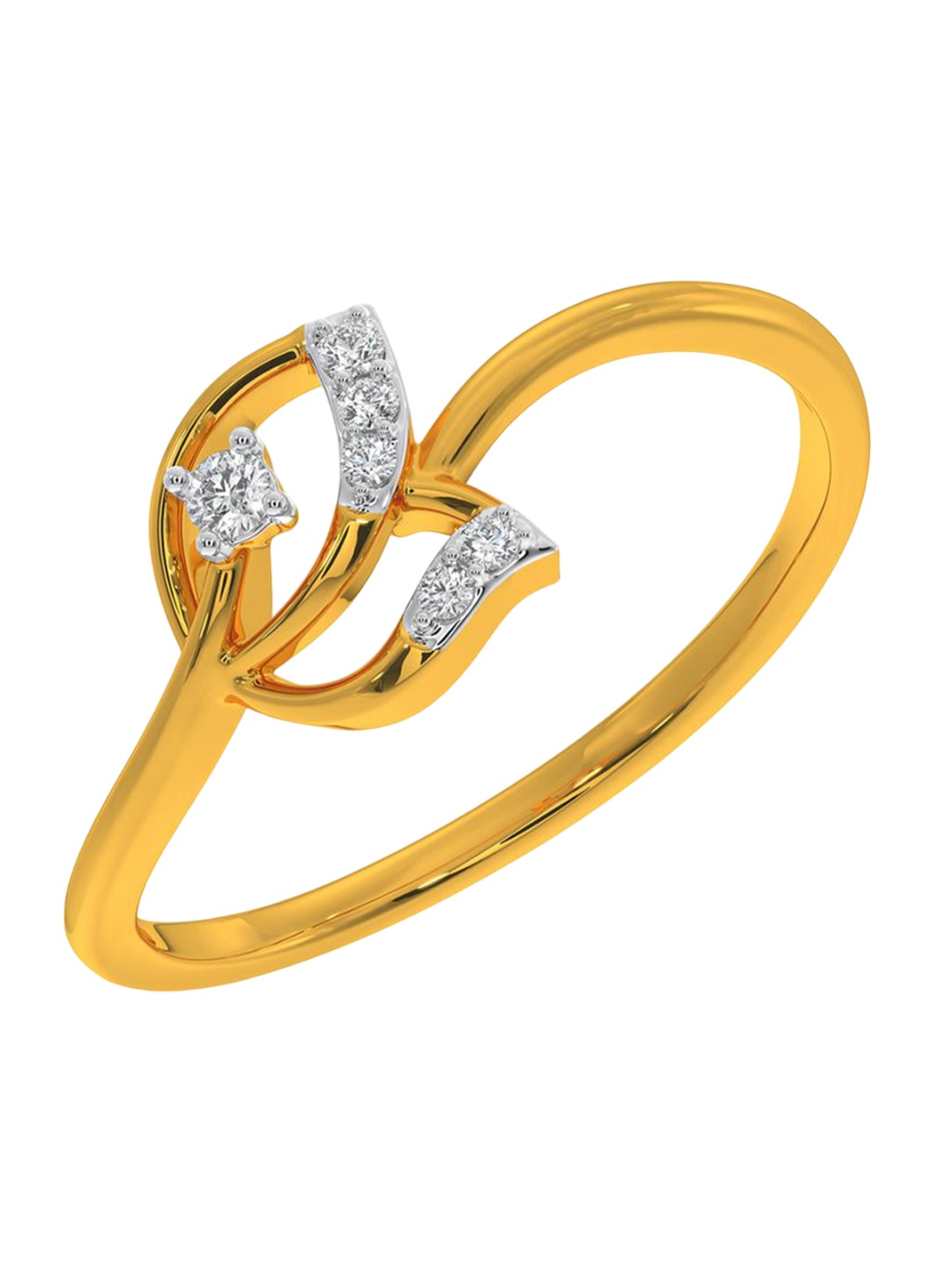 

KISNA DIAMOND AND GOLD JEWELLERY Women 18 KT Ring Diamond 0.05 CT, Yellow