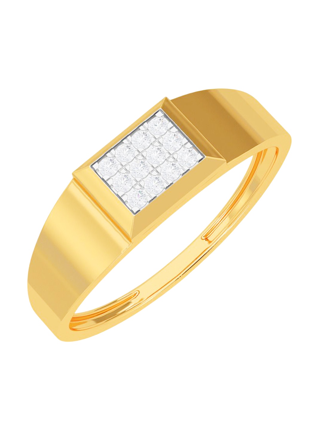 

KISNA DIAMOND AND GOLD JEWELLERY Men 14 Kt Gold 0.12 CT Diamond Ring, Yellow