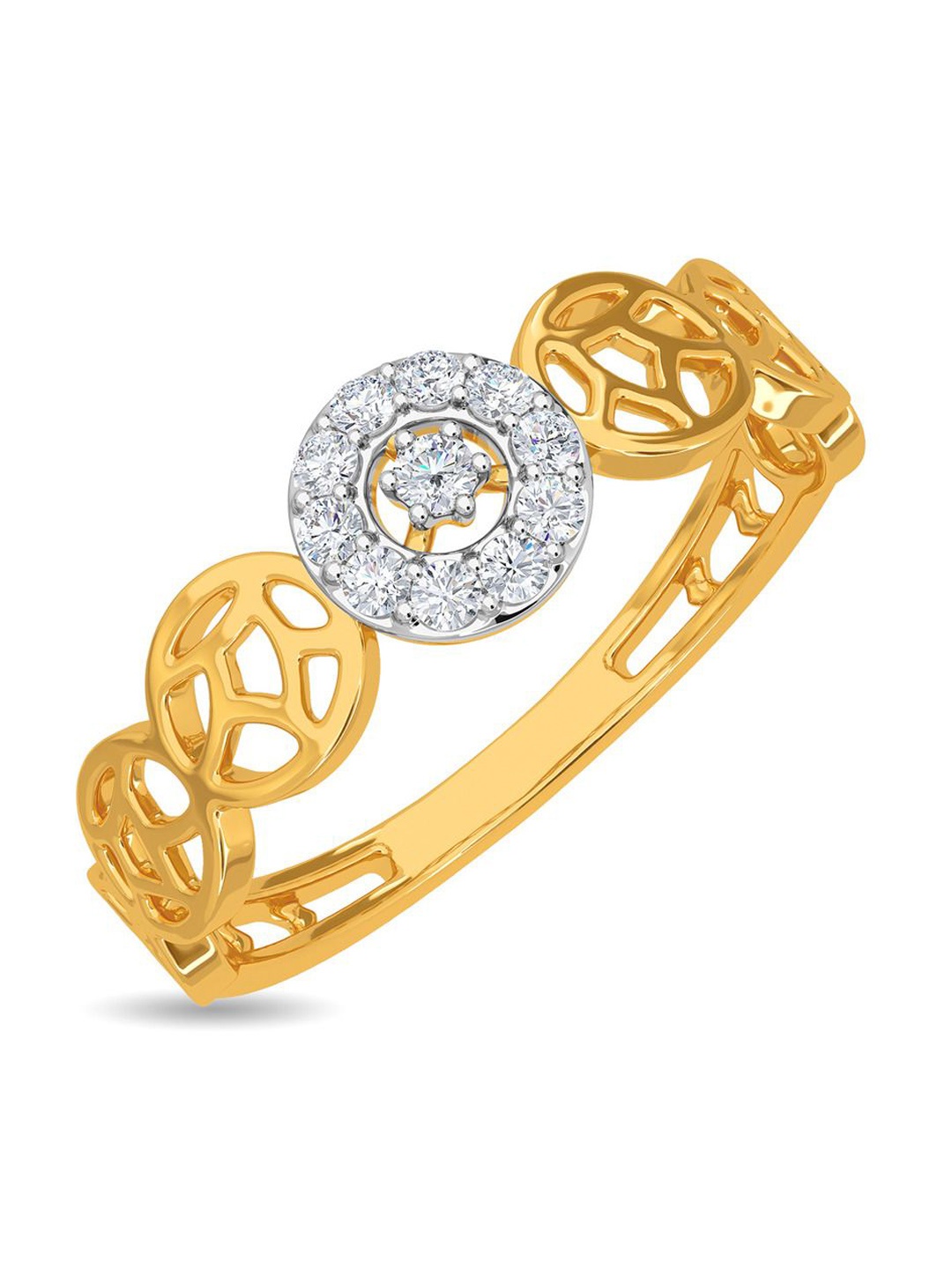 

KISNA DIAMOND AND GOLD JEWELLERY Women 14kt 0.1CT Ring Diamond 1.8g, Yellow