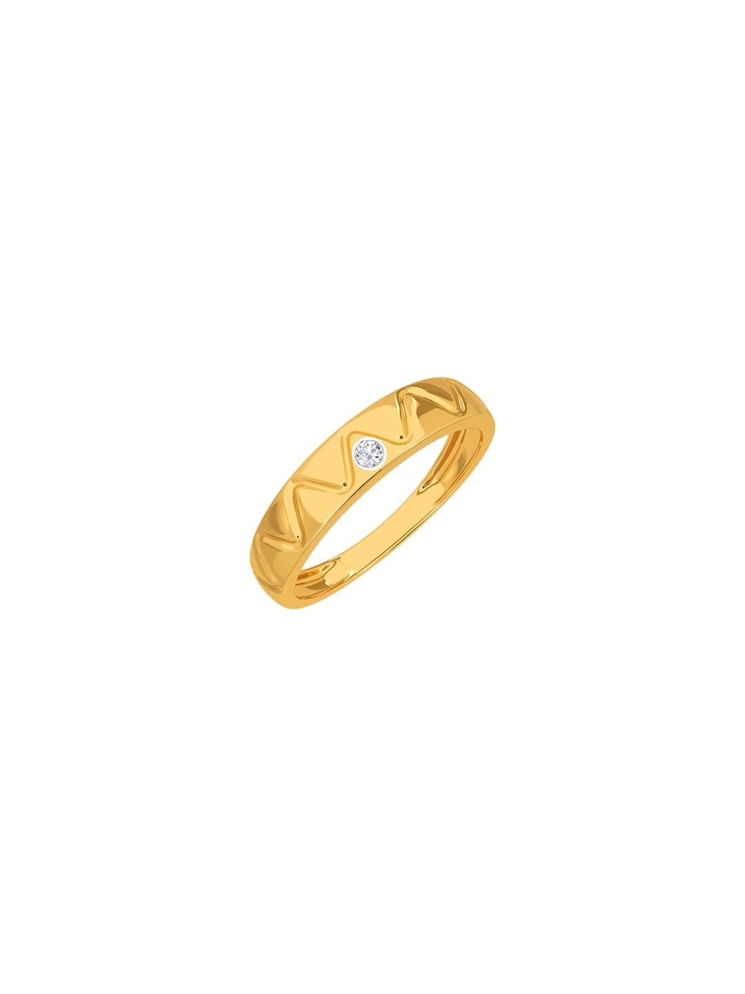 

KISNA DIAMOND AND GOLD JEWELLERY Men 18 Kt Gold 0.04 CT Diamond Ring, Yellow