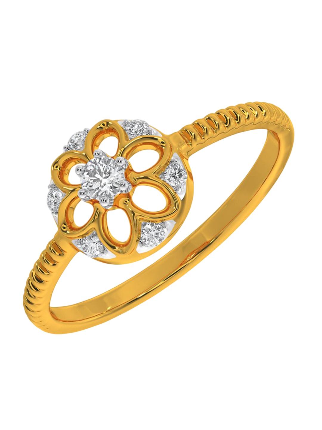 

KISNA DIAMOND AND GOLD JEWELLERY Women 14kt 0.09CT Ring Diamond 1.27g, Yellow