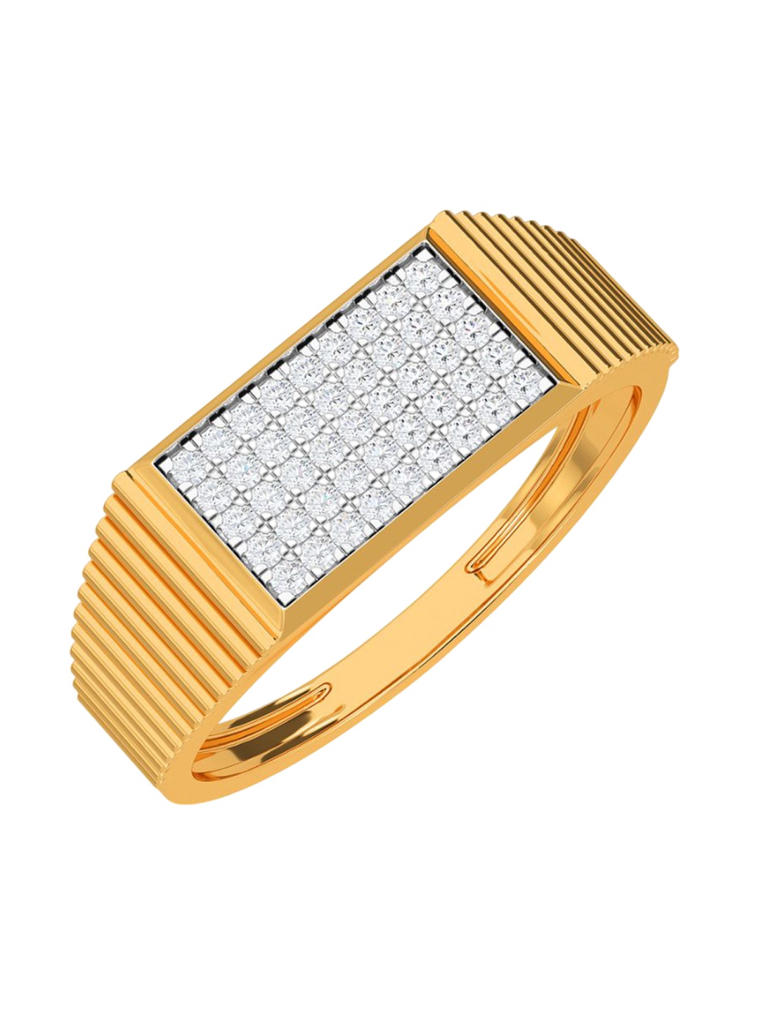 

KISNA DIAMOND AND GOLD JEWELLERY Men 14 Kt Gold 0.23 CT Diamond Ring, Yellow