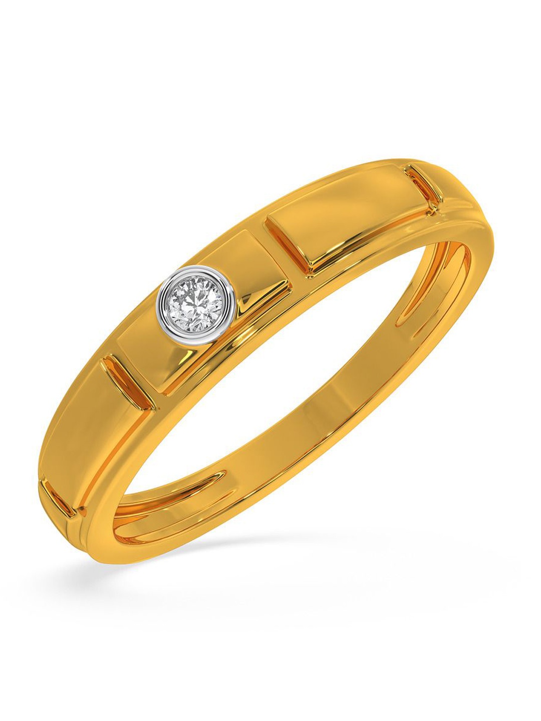 

KISNA DIAMOND AND GOLD JEWELLERY Women 14 Kt Gold 0.03 CT Diamond Ring, Yellow