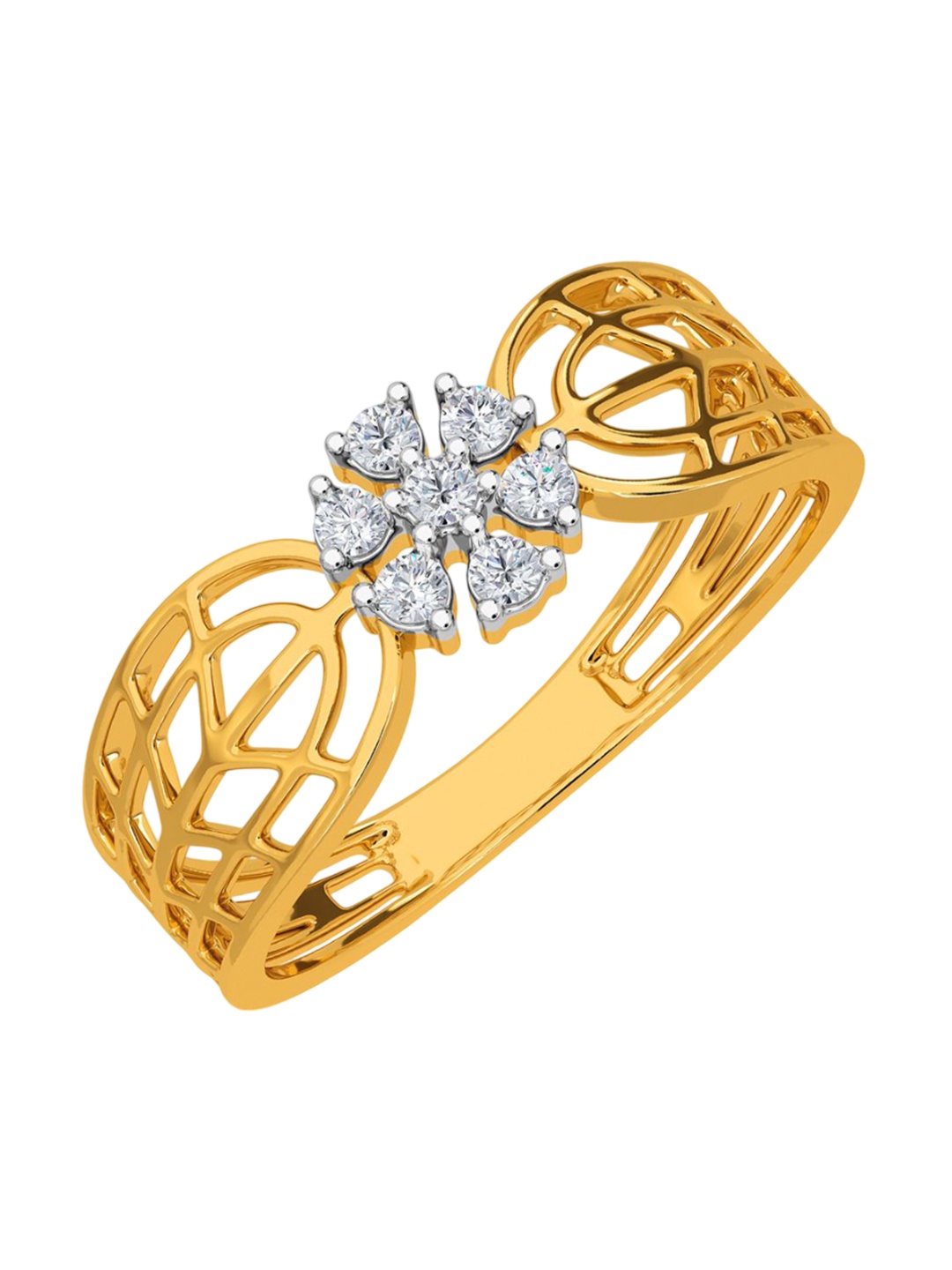 

KISNA DIAMOND AND GOLD JEWELLERY Women 14kt 0.1CT Ring Diamond 1.27g, Yellow