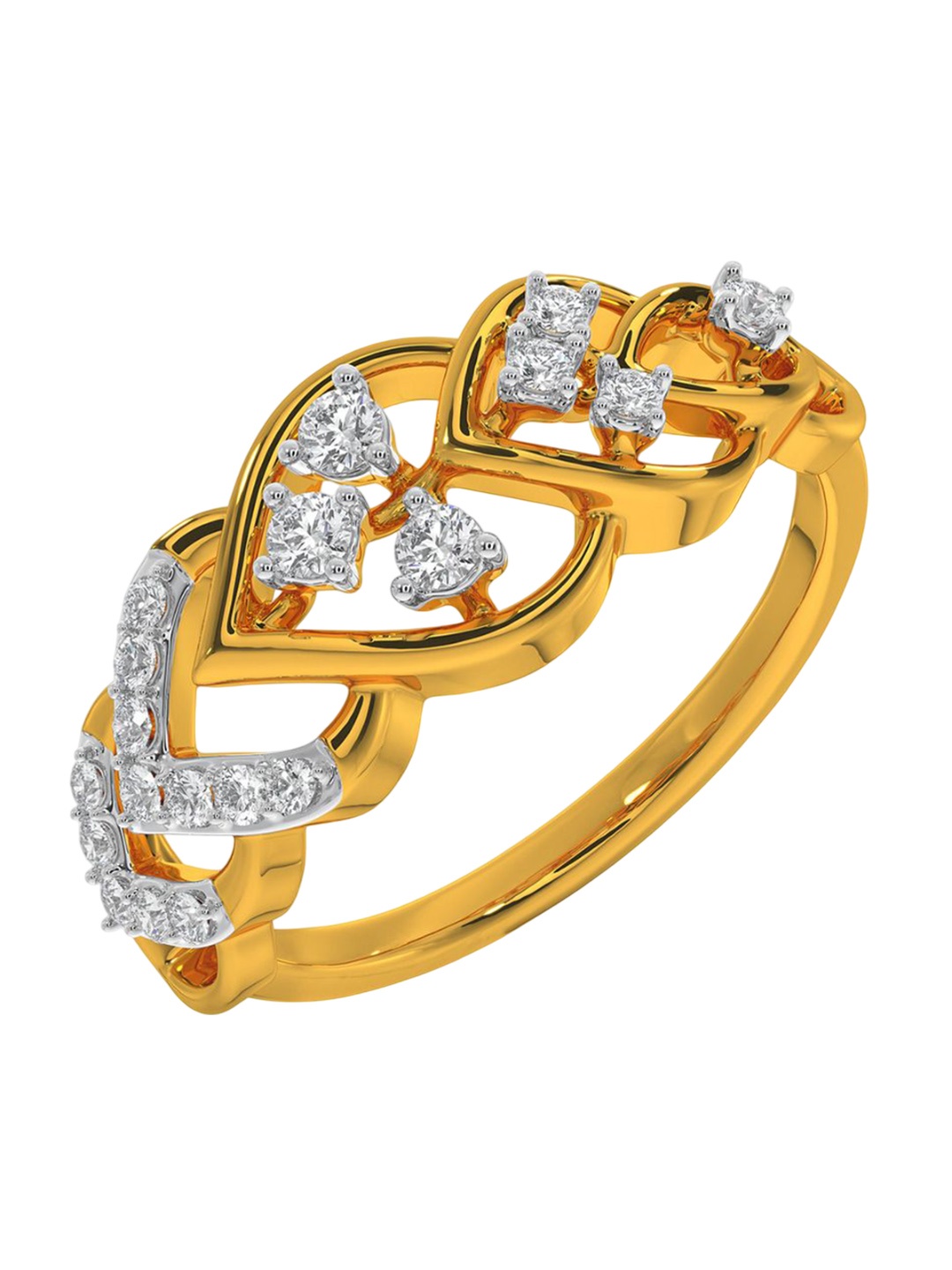 

KISNA DIAMOND AND GOLD JEWELLERY Women 18kt 0.21CT Ring Diamond 2.2g, Yellow