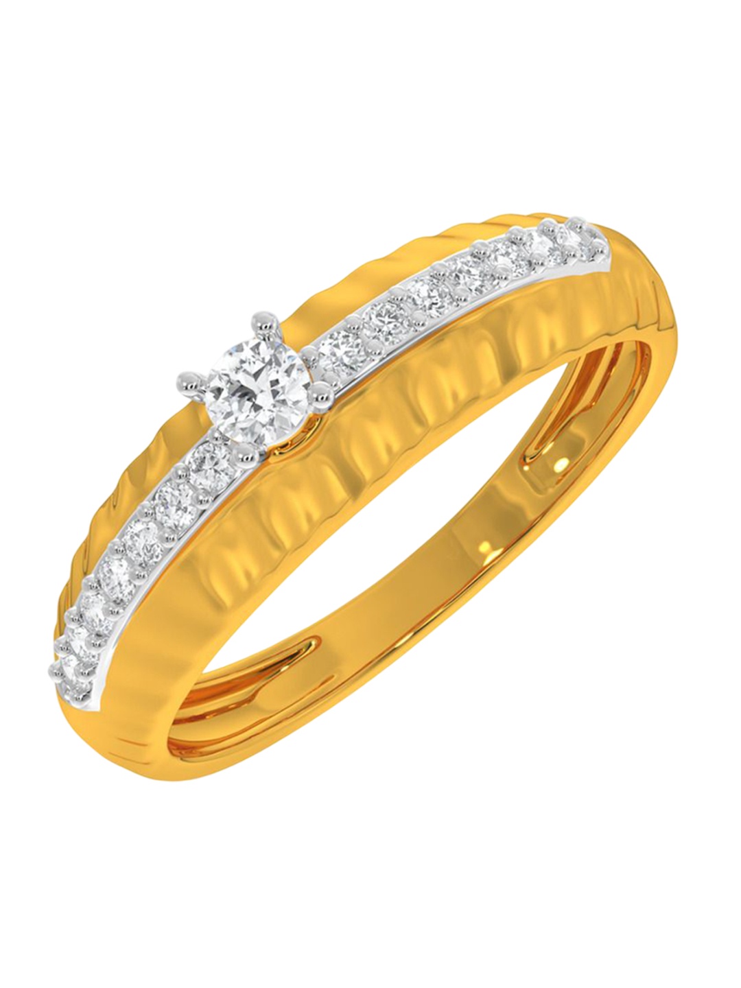 

KISNA DIAMOND AND GOLD JEWELLERY Women 14 Kt Gold 0.23CT Diamond Ring, Yellow