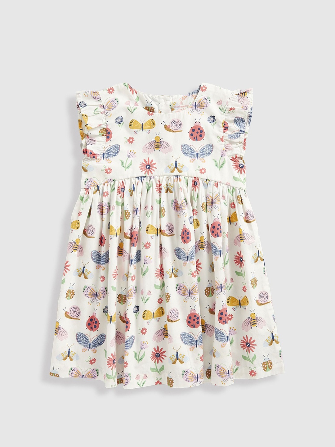 

mothercare Girls Sleeveless Fit and Flare Dress, White