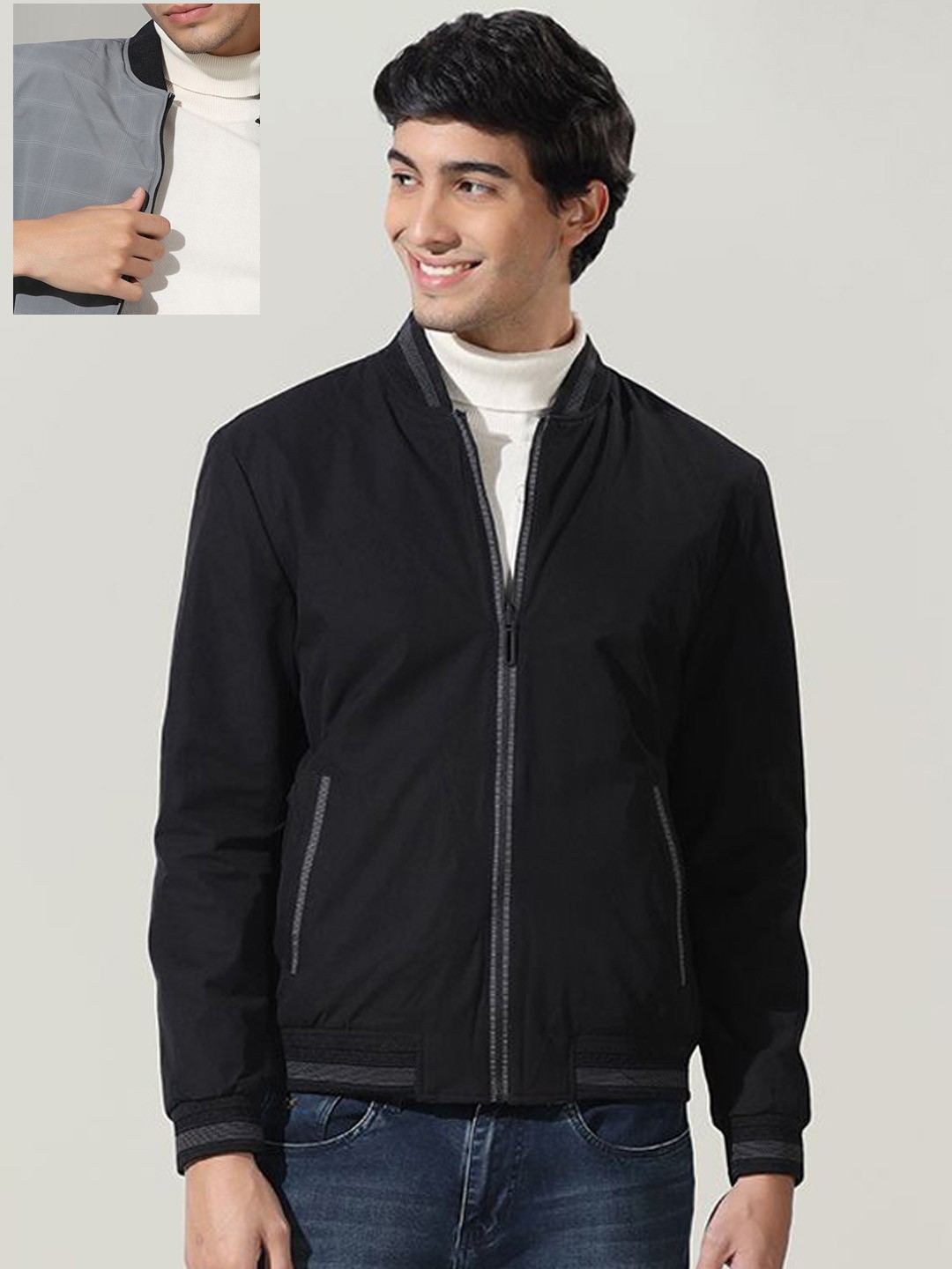 

Blackberrys Men Solid Bomber Jacket, Black