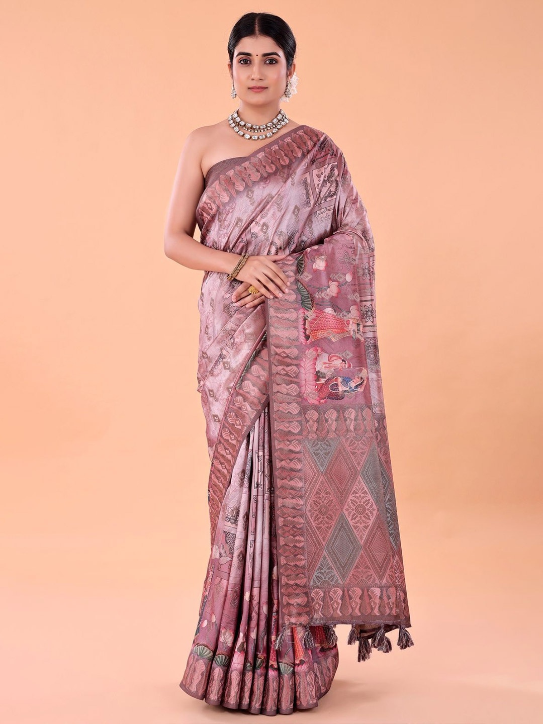 

NAAREE COLLECTION Floral Printed Saree, Pink