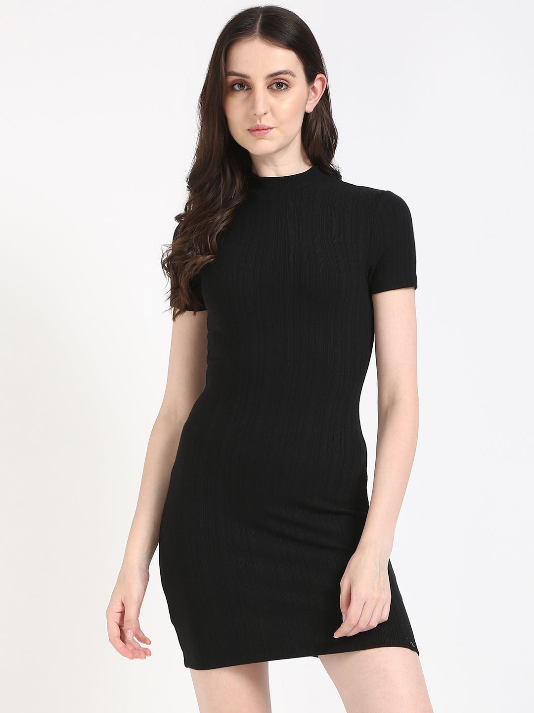 

Calvin Klein Jeans Women Mock Neck Bodycon Dress, Black