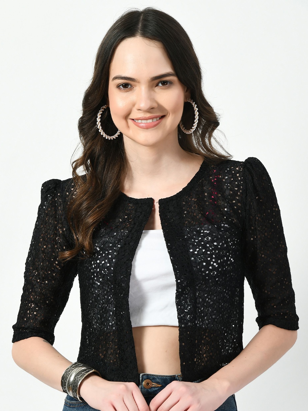 

RAYWARE Women Crop Shrug, Black