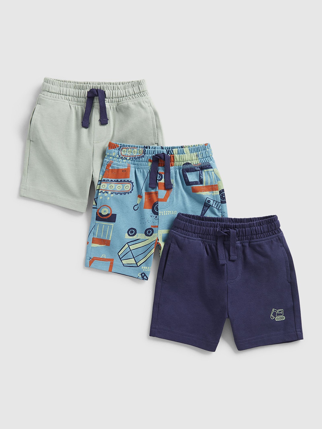 

mothercare Boys Pack of 3 Cotton Shorts, Navy blue