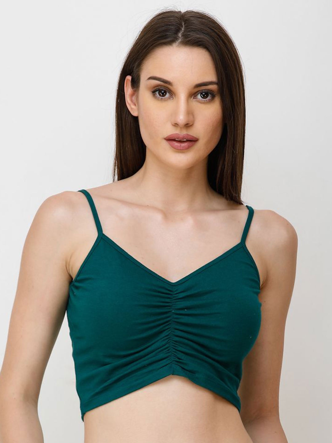 

BAESD Shoulder Straps Crop Top, Teal