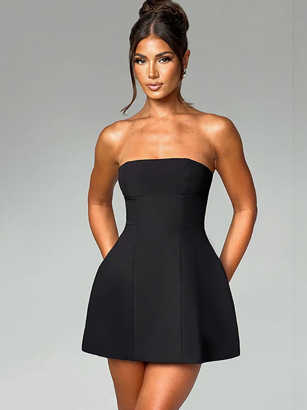 

StyleCast x Revolte Strapless Bandeau Mini Dress, Black