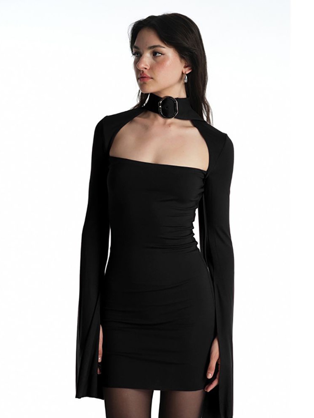 

StyleCast x Revolte Women Tie-Up Neck Sheath Dress, Black