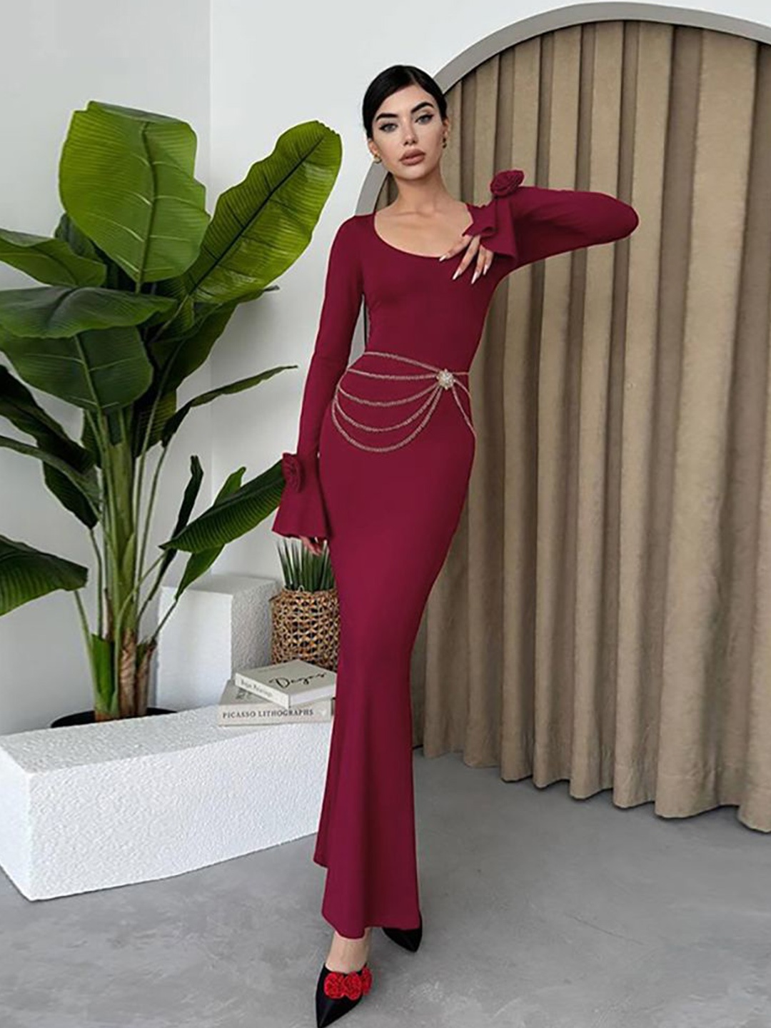 

StyleCast x Revolte Women Bodycon Maxi Dress, Red