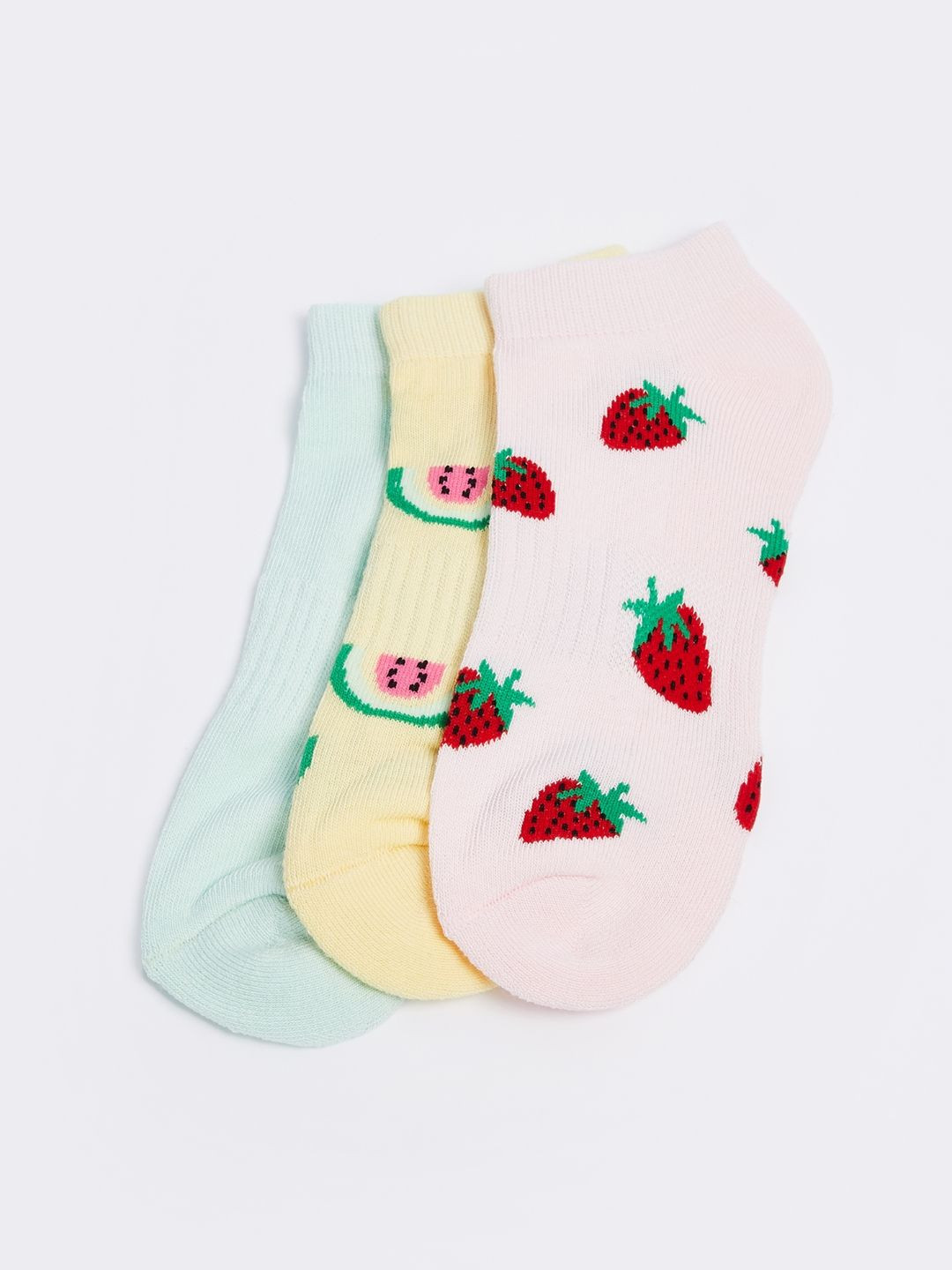 

max Girls Pack Of 3 Patterned Ankle-Length Socks, Pink