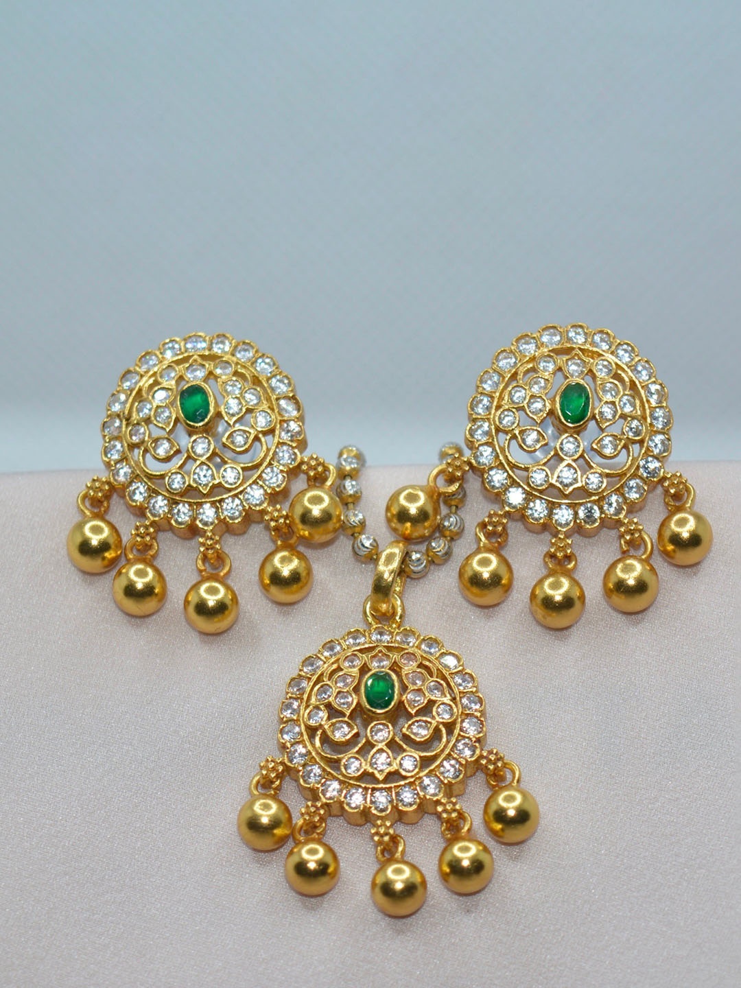

Luxevogue Gold-Plated Cubic Zirconia-Studded Jewellery Set