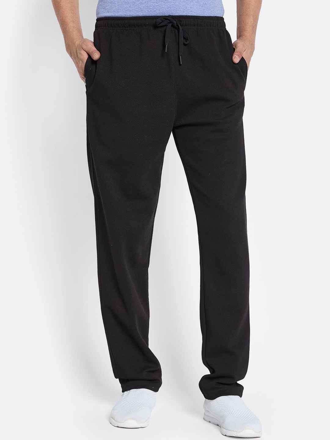 

Octave Men Mid-Rise Regular Fit Cotton Track Pant, Black