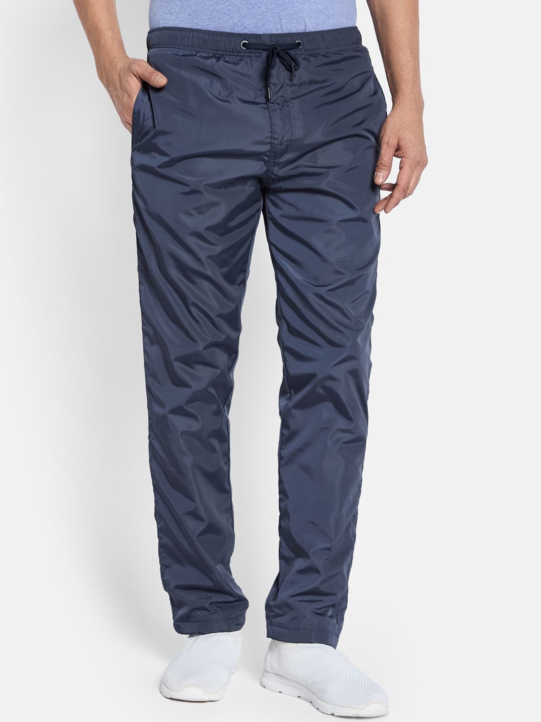 

Octave Men Cotton Mid Rise Track Pants, Navy blue