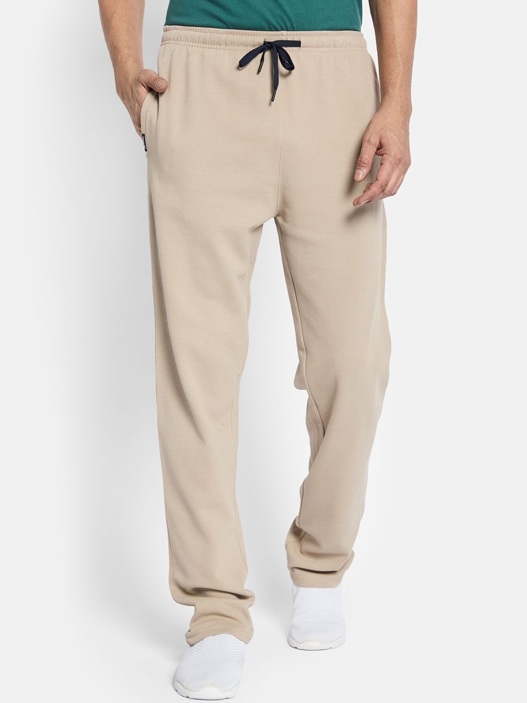 

Octave Men Cotton Mid-Rise Regular Fit Track Pant, Beige