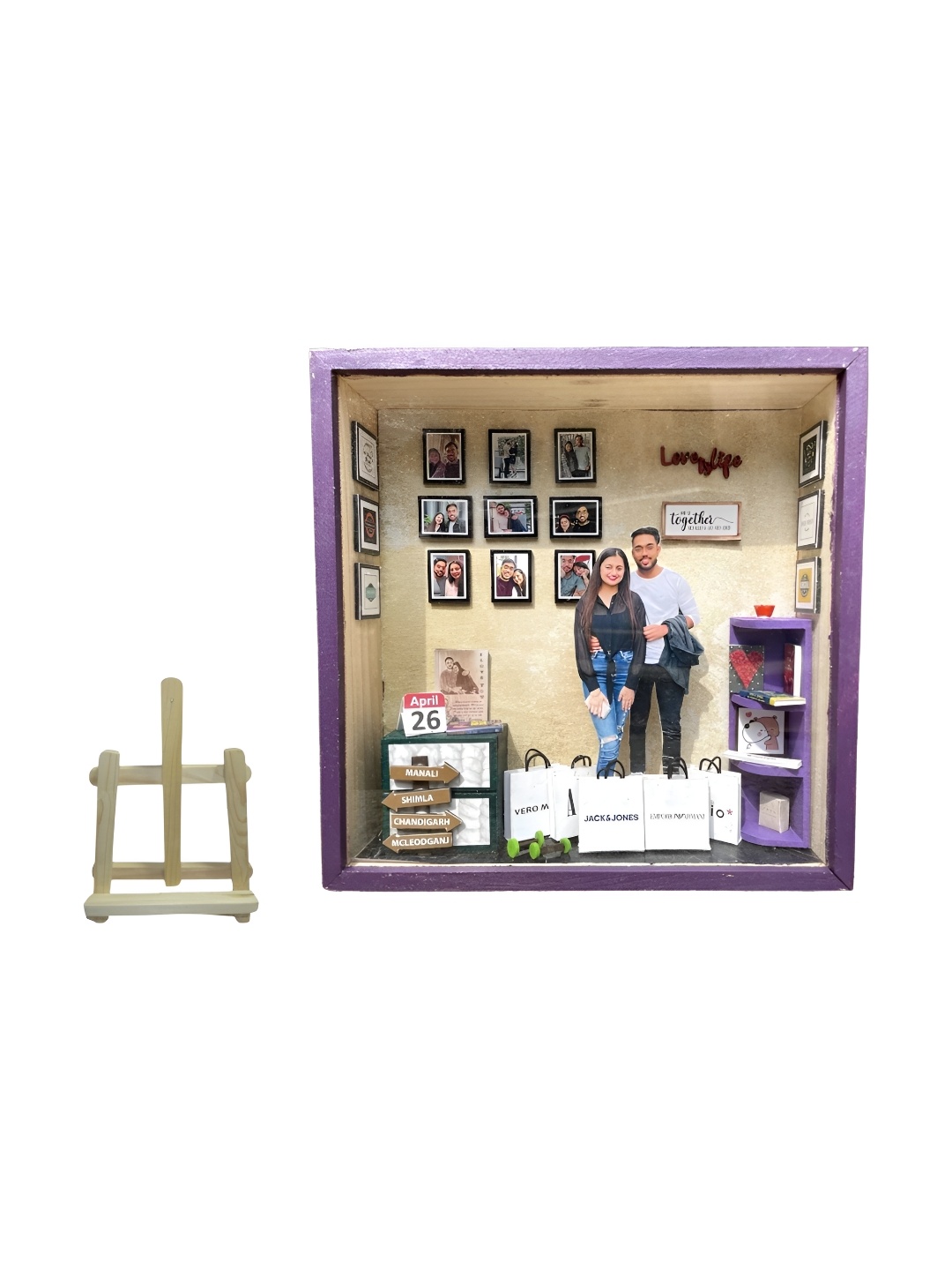 

khushi kart Beige & Black 8 to 12 Pieces Acrylic Table Photo Frames
