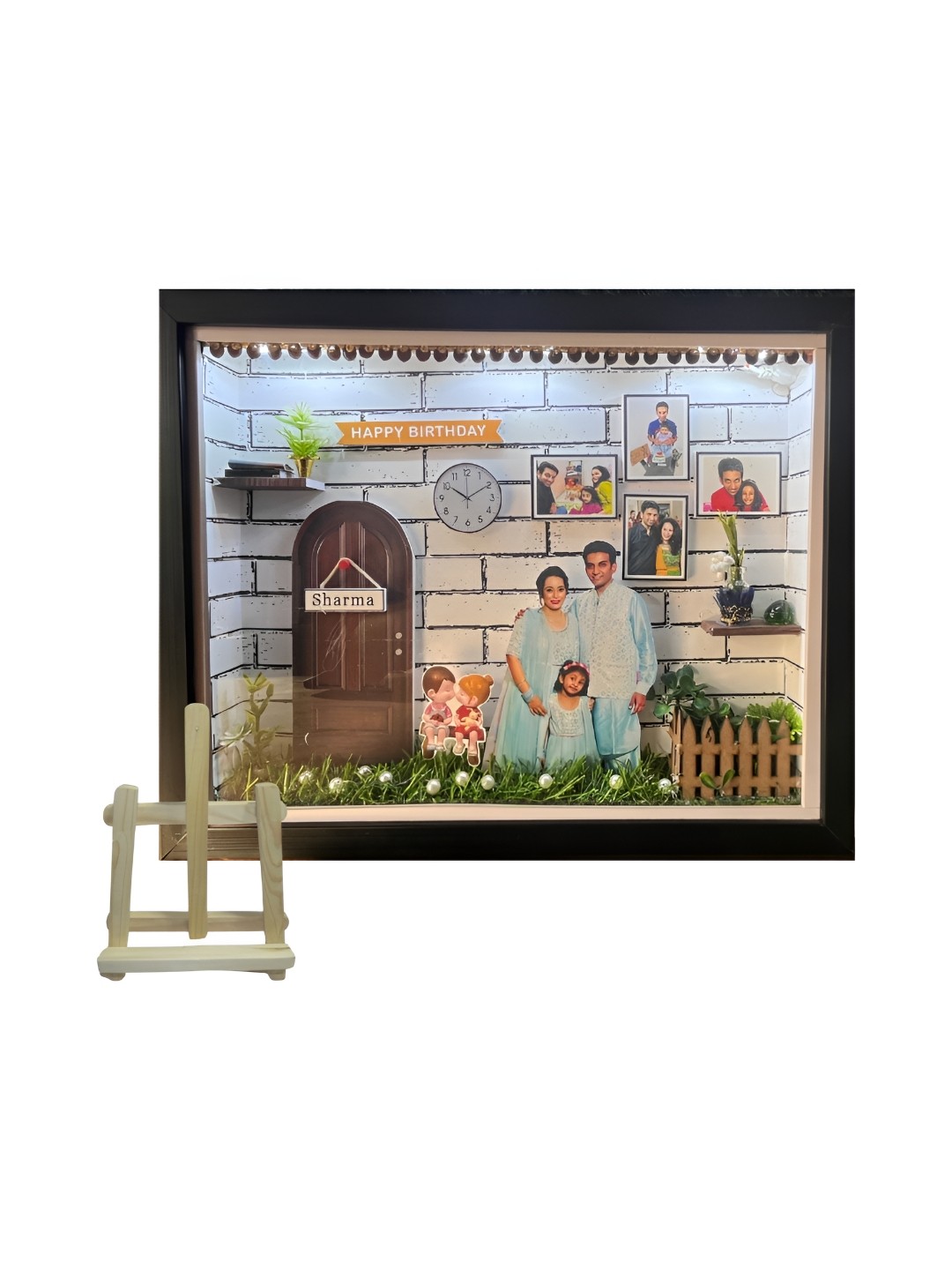 

khushi kart Black & Blue 8 to 12 Pieces Acrylic Table Photo Frames