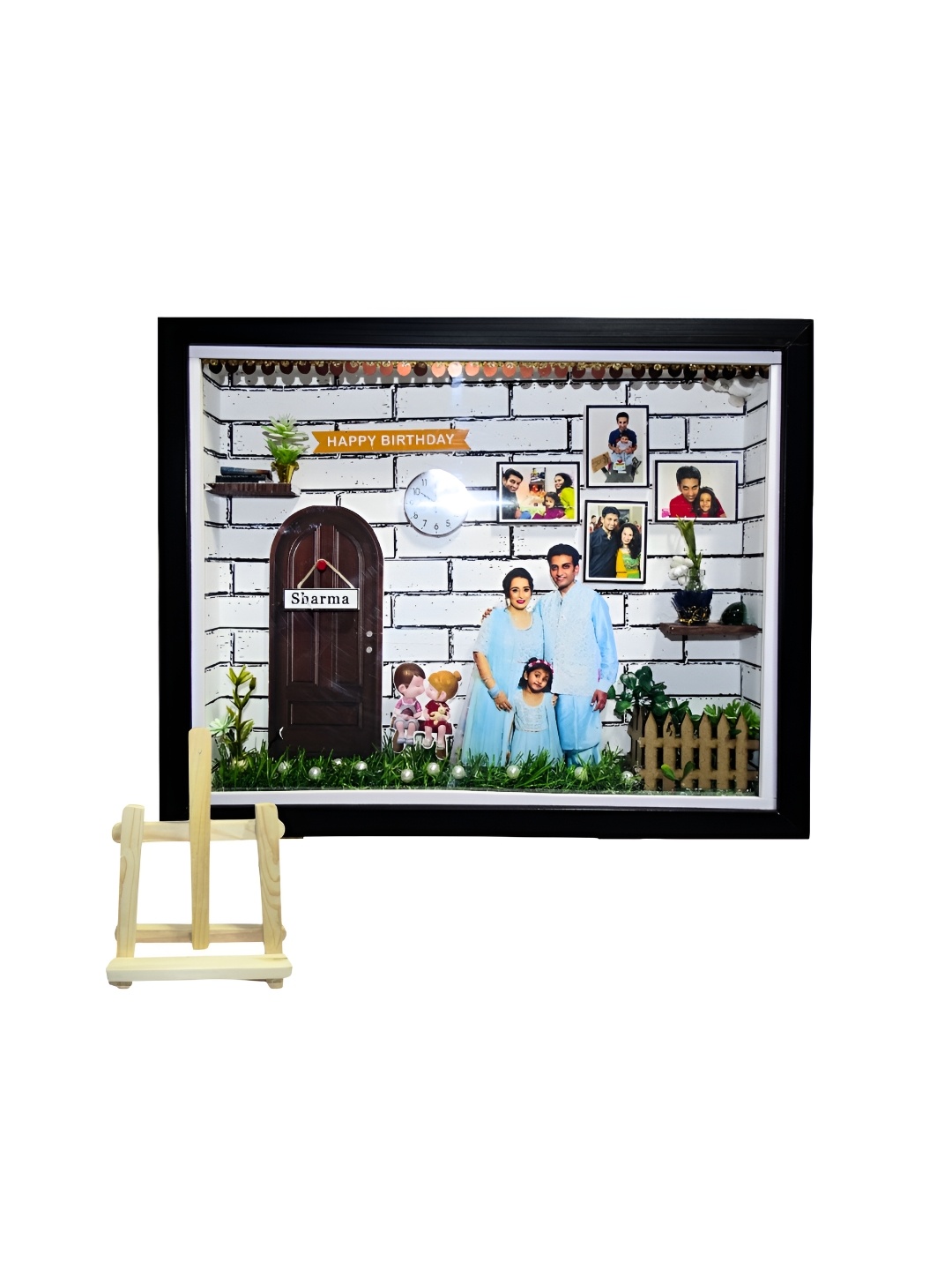 

khushi kart Black & Blue 8 to 12 Pieces Acrylic Table Photo Frames