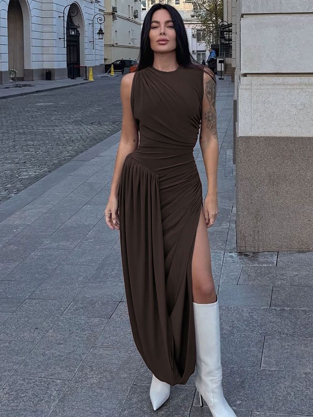 

StyleCast x Revolte Women Maxi Dress, Brown