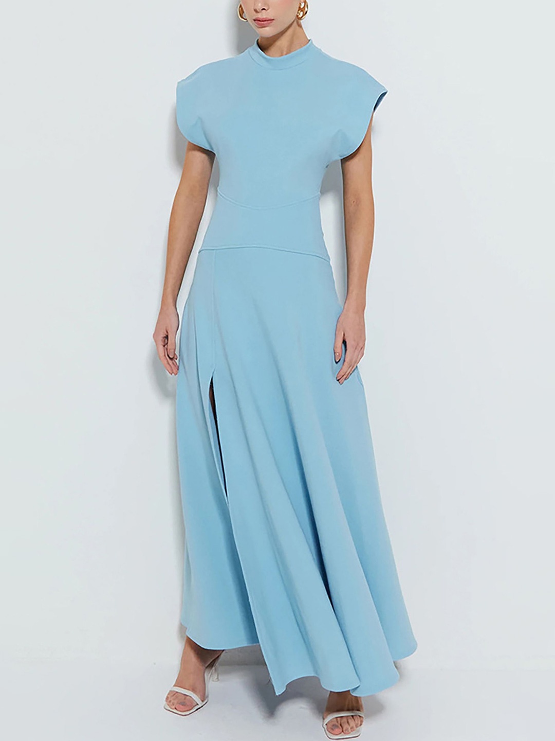 

StyleCast x Revolte Women Front Slit Maxi Dress, Blue