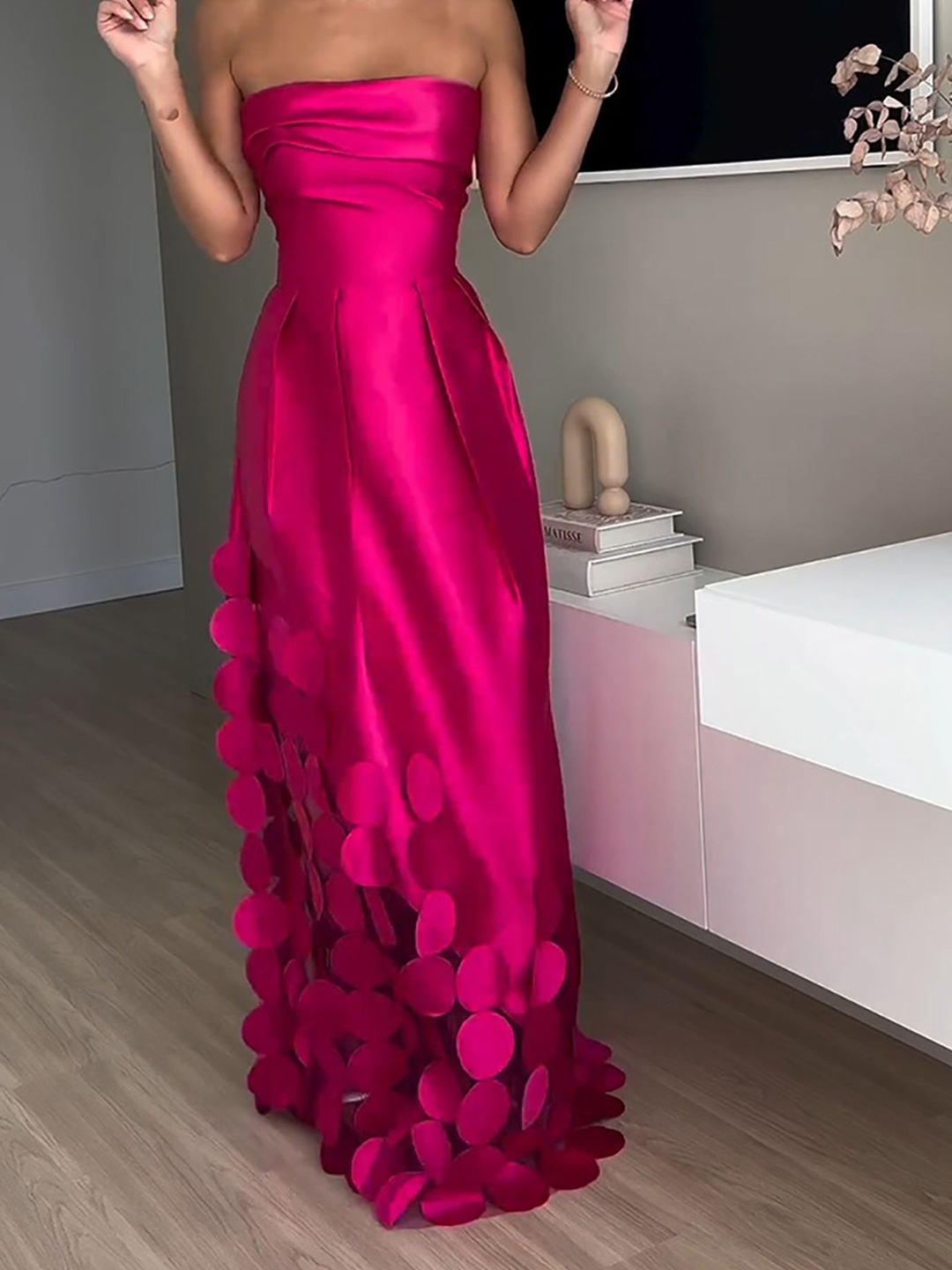 

StyleCast x Revolte Strapless Bandeau Maxi Dress, Pink