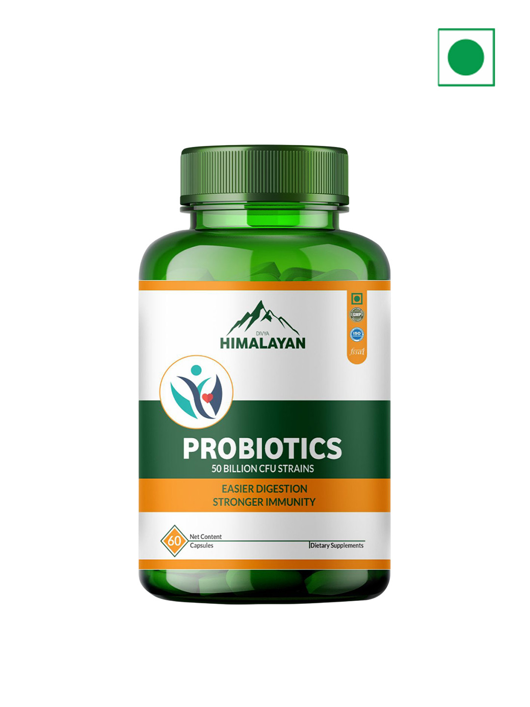 

Divya Himalayan Probiotics, 50 Billion CFU Multivitamins - 60 Capsules, Green