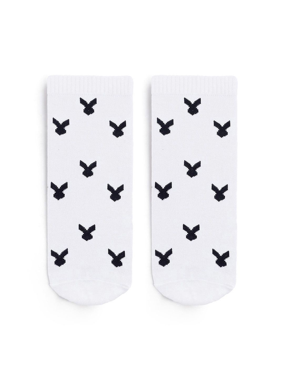 

RARE RABBIT Men Cotton Ankle-Length Socks, White