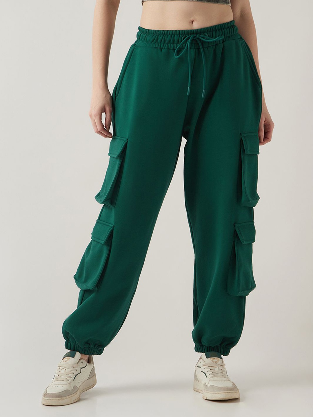 

Bewakoof Heavy Duty Women Super Loose Fit Cargo Joggers, Green